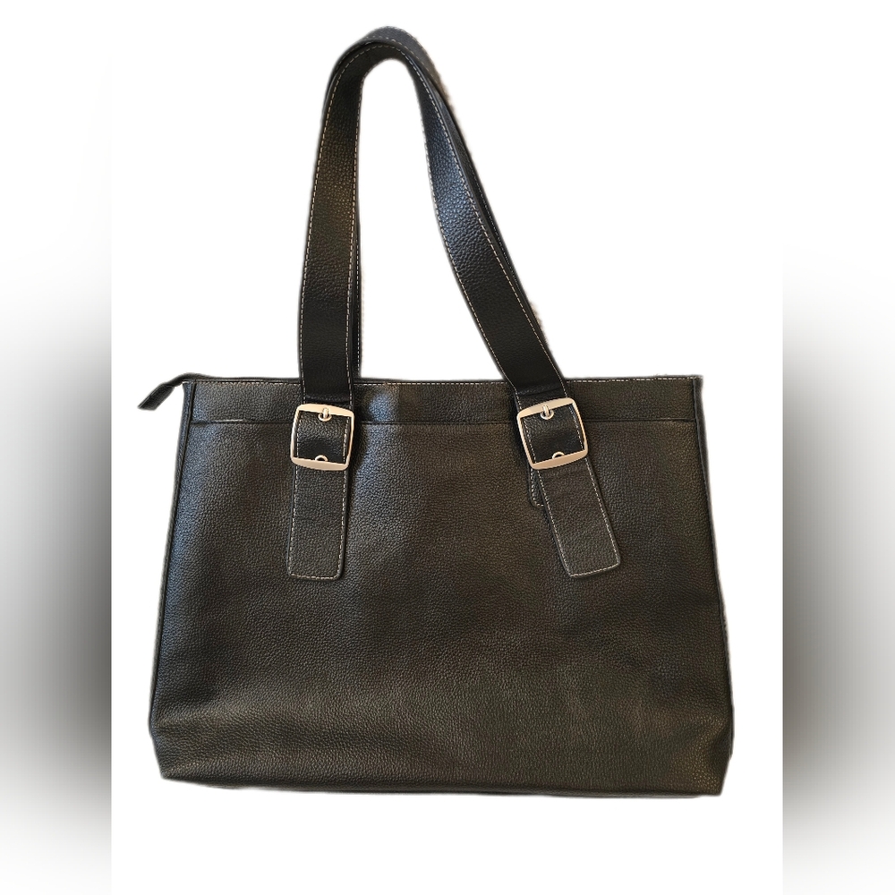 Solo New York Laptop Tote Bag-Black Faux Leather